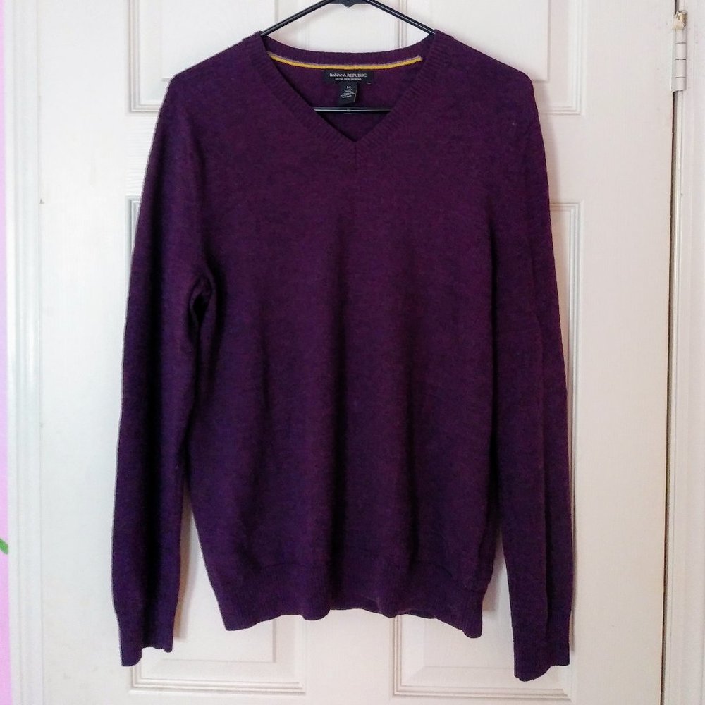 NWOT BananaRepublic Purple Merino Wool Sweater (M)